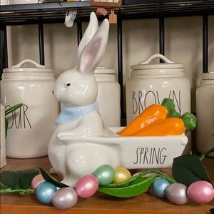 Rae Dunn Ceramic🐰bunny/wagon carrots 🥕SPRING🐣
